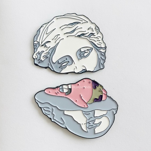 pricklyfinds Jewelry - 8/$40 Patrick Star Split Sculpture Enamel Pin Set